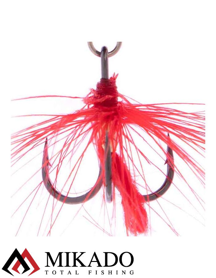 Блесна вращающаяся Mikado HYPNOTIC №4, 10.5 г., GOLDEN RED, с красной кисточкой, тройник BKK
