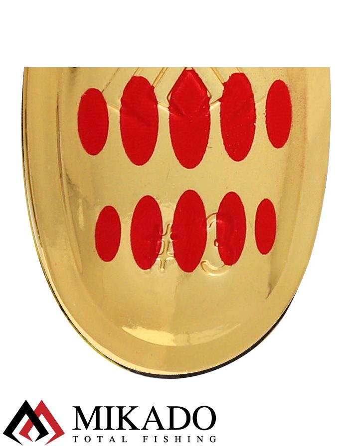 Блесна вращающаяся Mikado HYPNOTIC №4, 10.5 г., GOLDEN RED, с красной кисточкой, тройник BKK