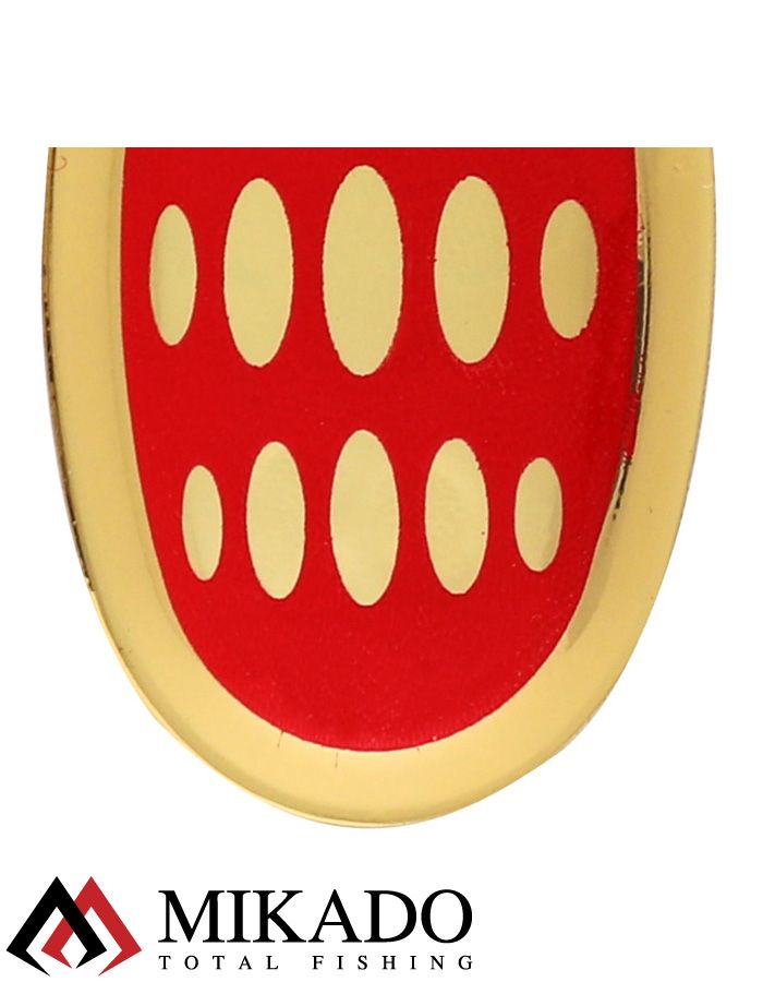 Блесна вращающаяся Mikado HYPNOTIC №4, 10.5 г., GOLDEN RED, с красной кисточкой, тройник BKK