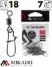 Застежка с роликовым вертлюжком Mikado Fastlock № 18,  тест 7 кг. (12 шт.)