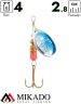 Блесна вращающаяся Mikado FOCUS №2, 4 г., серебро 00 HOLO, длина лепестка 28 мм.