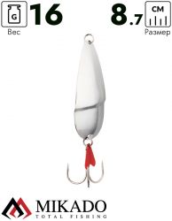 Блесна колеблющаяся Mikado EZZA (гладкая) №3, 16 г., 8.7 см., серебро