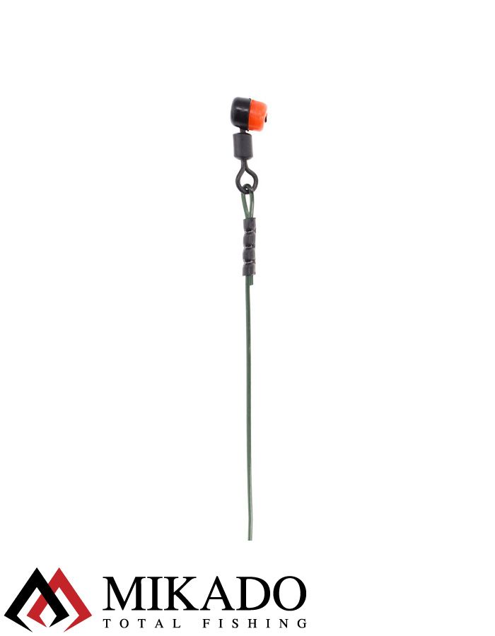 Отводной поводок Mikado для фидерного монтажа 9 см., жёсткий, скольз, с вертлюгом и застёжкой(3 шт.)