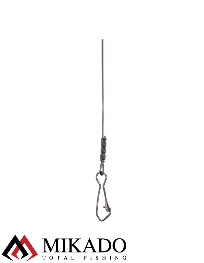 Отводной поводок Mikado для фидерного монтажа 9 см., жёсткий, скольз, с вертлюгом и застёжкой(3 шт.)