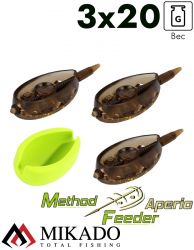Набор методных кормушек Mikado Aperio L (3x20 г. + форма)