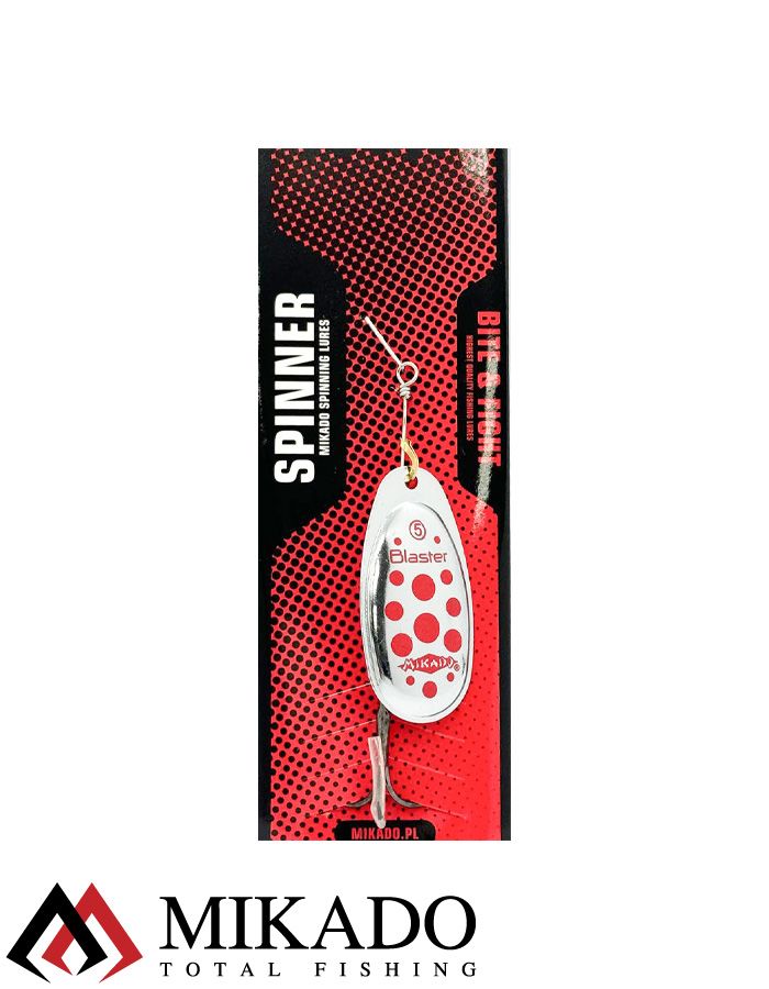 Блесна вращающаяся Mikado BLASTER №5, 11.4 г., серебро 10, длина лепестка 47 мм.