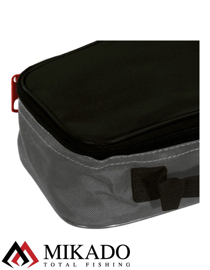 Сумка для рыболовных катушек Mikado R002B (20 х 13.5 х 9см.) чёрно-серая