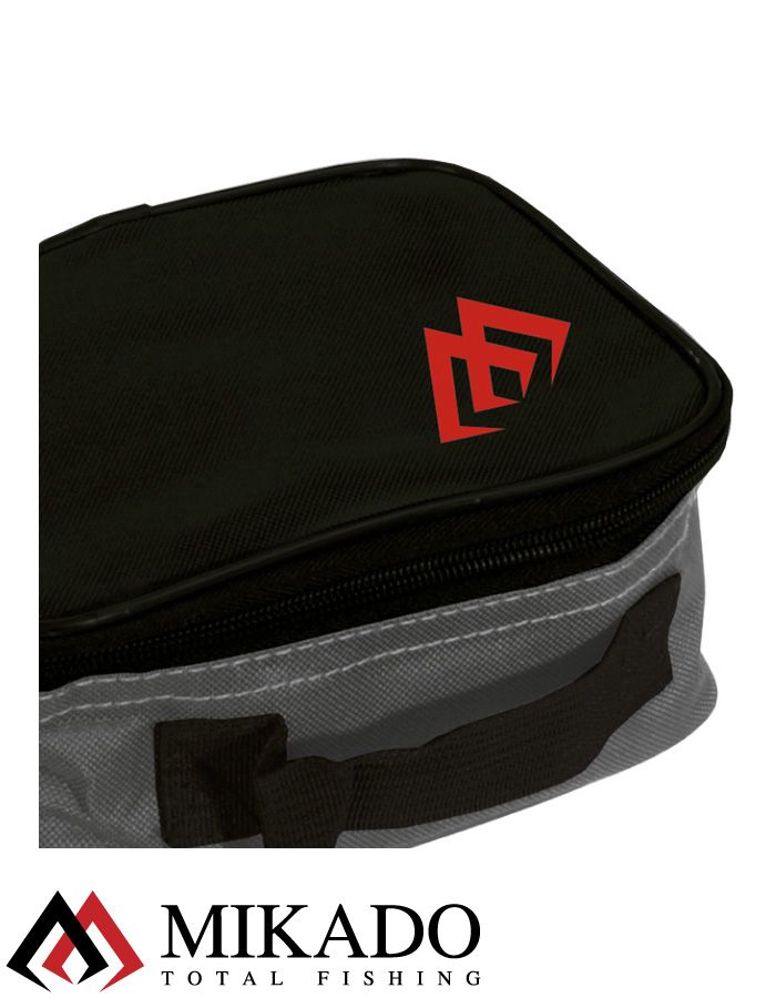 Сумка для рыболовных катушек Mikado R002B (20 х 13.5 х 9см.) чёрно-серая
