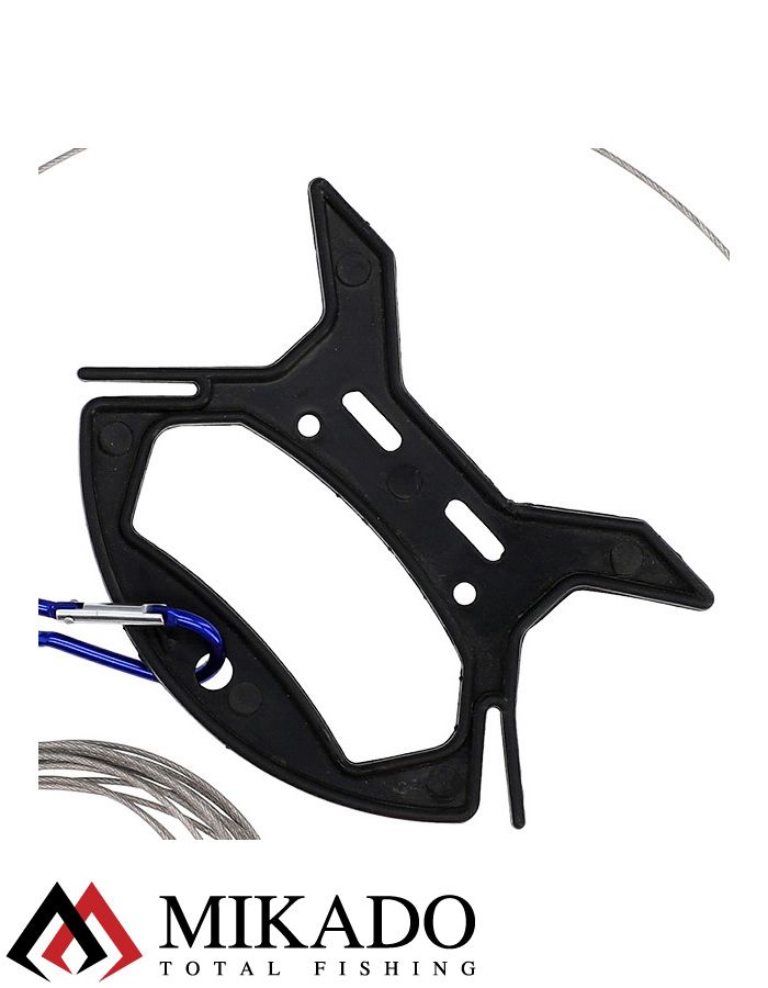 Кукан  рыболовный Mikado (5 застёжек 14 см, карабин, поплавок)