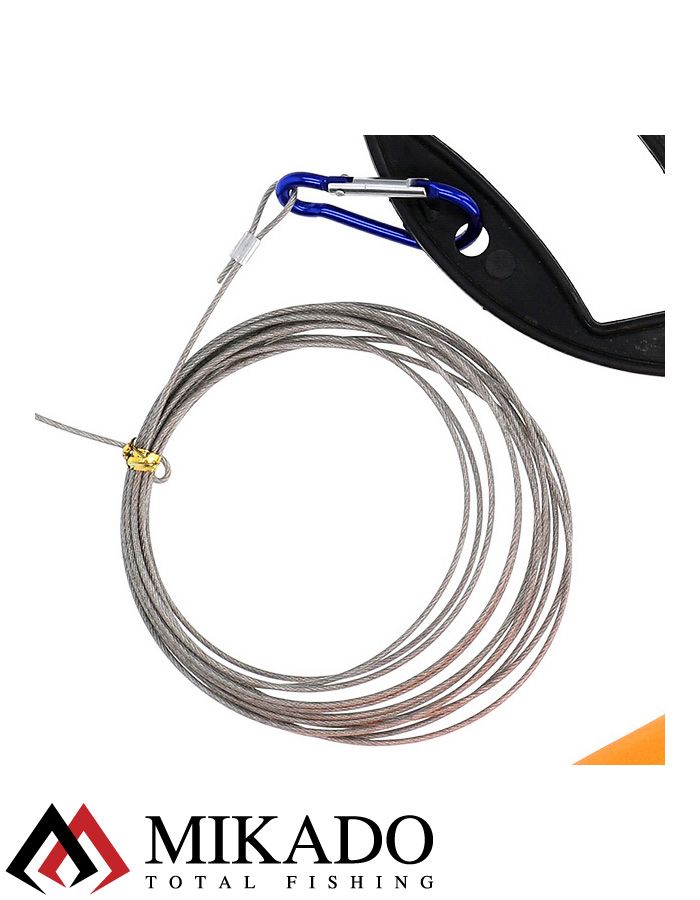 Кукан  рыболовный Mikado (5 застёжек 14 см, карабин, поплавок)