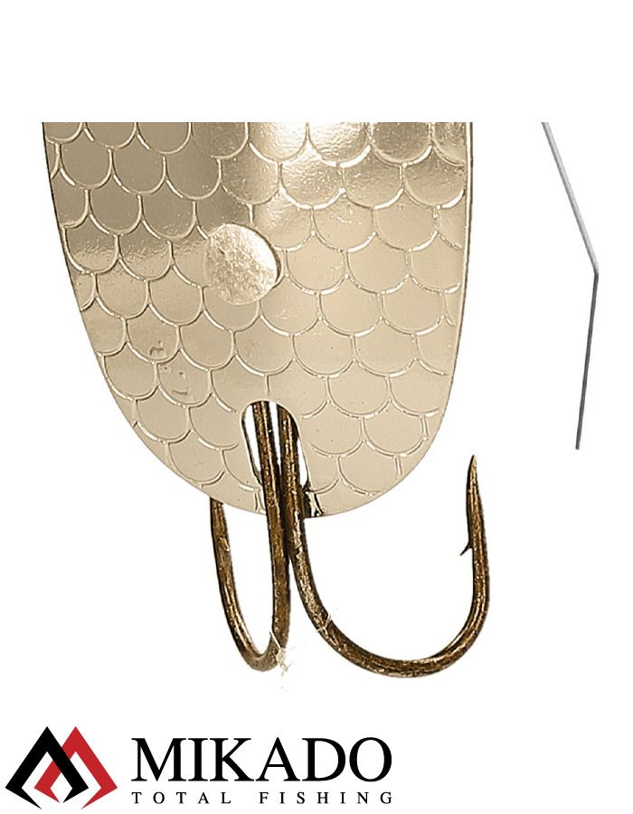 Блесна - незацепляйка колеблющаяся Mikado PIKE №1, 18 г., 7.6 см., золото