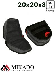 Сумка для рыболовных катушек Mikado R001B (20 х 20 х 8см.) чёрно-серая