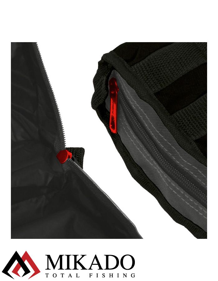 Сумка для рыболовных катушек Mikado R001B (20 х 20 х 8см.) чёрно-серая