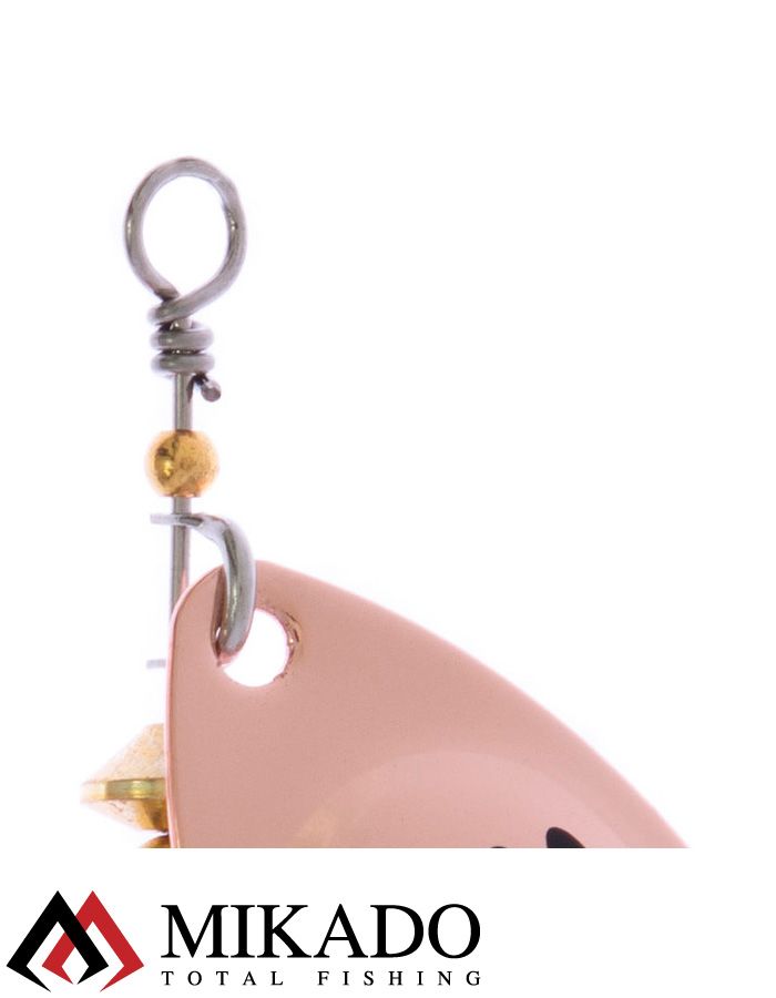 Блесна вращающаяся Mikado HYPNOTIC №5, 13.4 г., COOPER BLACK, с красной кисточкой, тройник BKK