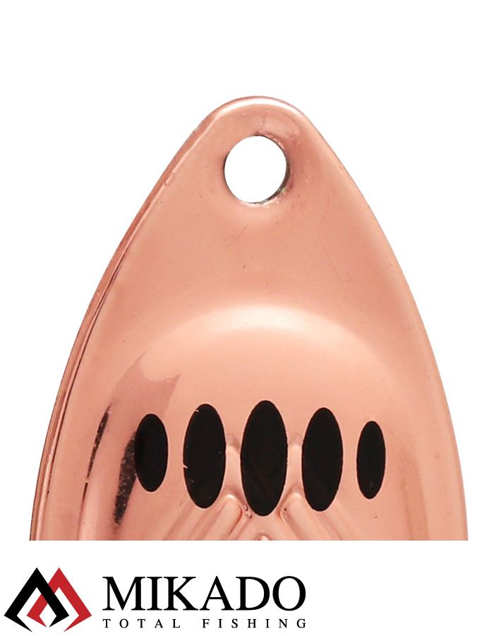 Блесна вращающаяся Mikado HYPNOTIC №5, 13.4 г., COOPER BLACK, с красной кисточкой, тройник BKK