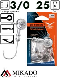 Джиг - головка Mikado ABERDEEN BN 25 г., крючок № 3/0  ( 3 шт.)