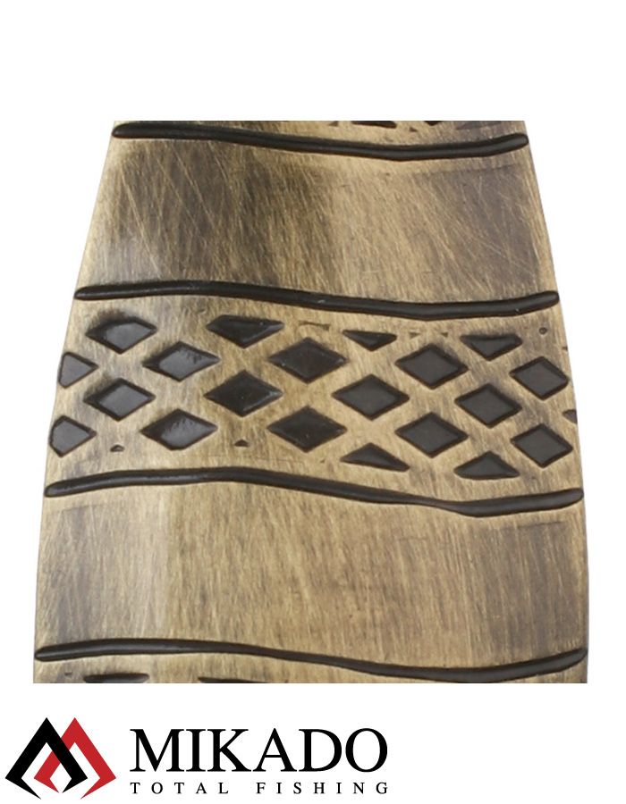 Блесна колеблющаяся Mikado STRIPE №3, 22 г., 6.7 см., состаренная латунь