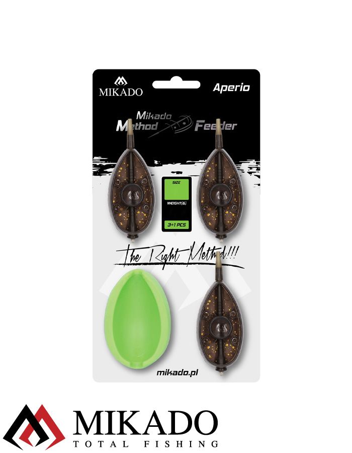 Набор методных кормушек Mikado Aperio L (3x40 г. + форма)