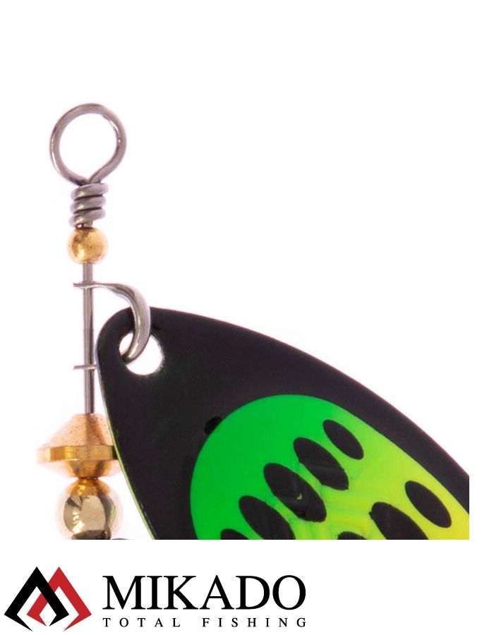 Блесна вращающаяся Mikado HYPNOTIC №5, 13.4 г., FIRETIGER, с красной кисточкой, тройник BKK