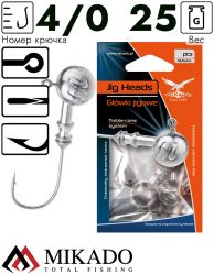 Джиг - головка Mikado ABERDEEN BN 25 г., крючок № 4/0  ( 3 шт.)