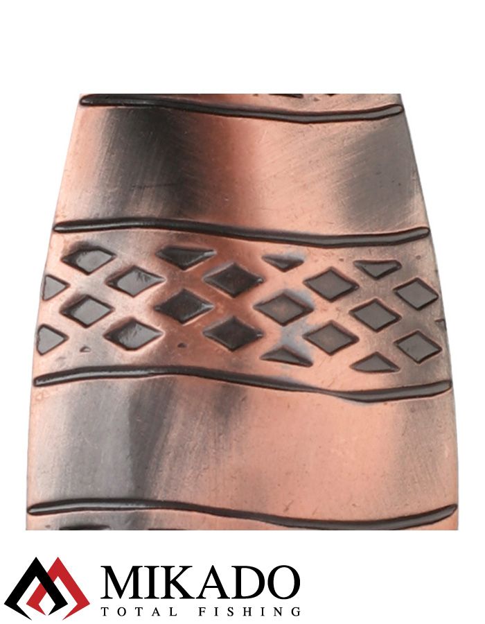 Блесна колеблющаяся Mikado STRIPE №3, 22 г., 6.7 см., состаренная медь