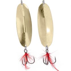 Блесна колеблющаяся Mikado SHALLOW MONSTER 51 г., 13 см., GOLD, с красной мушкой