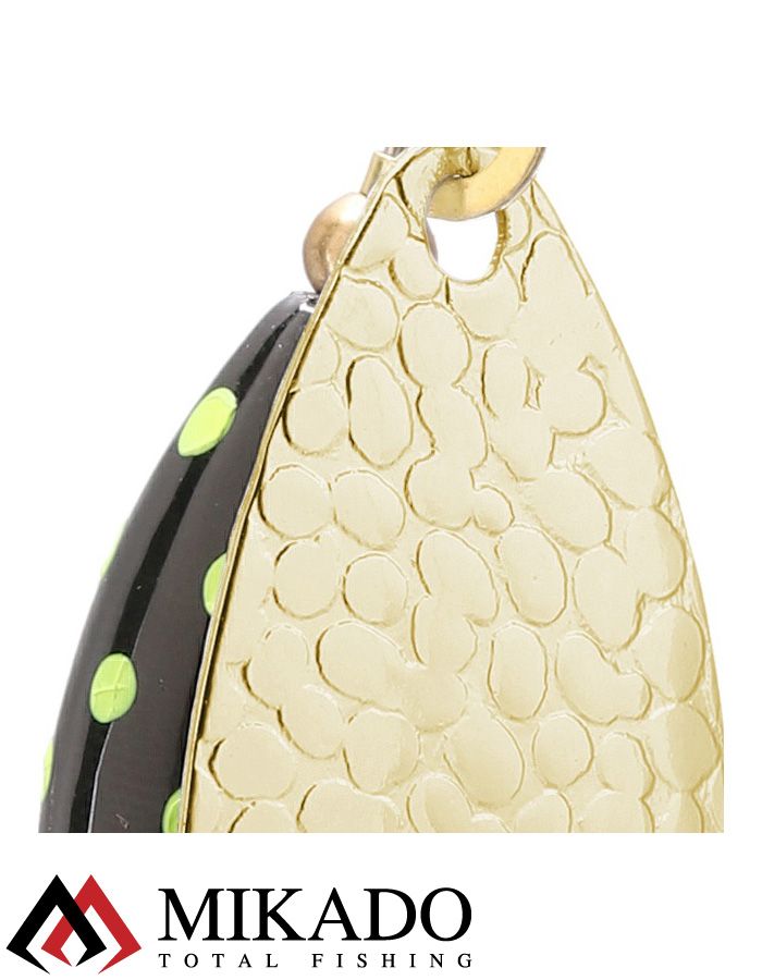 Блесна вращающаяся с кисточкой Mikado M-GRUB № 2, 7 г., GOLD/BLACK LEMON