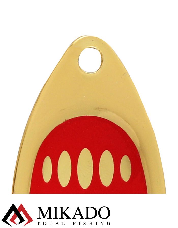 Блесна вращающаяся Mikado HYPNOTIC №5, 13.4 г., GOLDEN RED, с красной кисточкой, тройник BKK