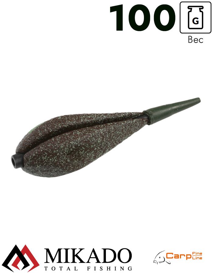 Грузило карповое сменное Mikado. отцентрованное (тёмно-зелёный) 25G  100 г.