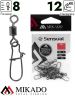 Застежка с роликовым вертлюжком Mikado Fastlock № 8.  тест 12 кг. (12 шт.)