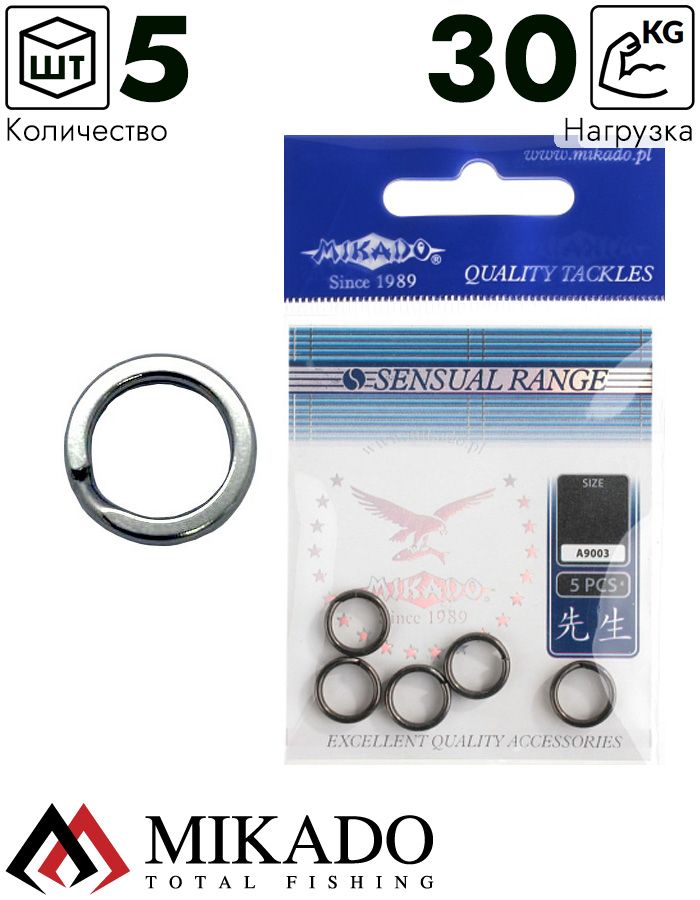 Кольцо заводное Mikado круглое BN № 12 тест 30 кг. (5 шт.)