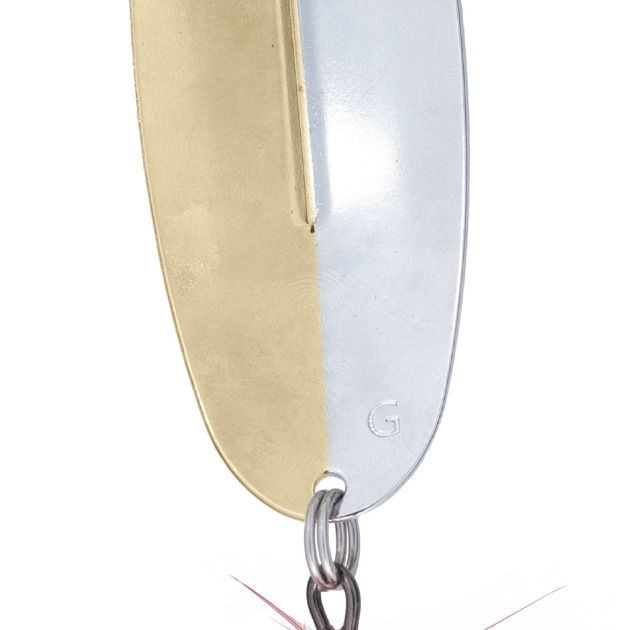 Блесна колеблющаяся Mikado SHALLOW MONSTER 51 г., 13 см., SILVER and GOLD, с красной мушкой
