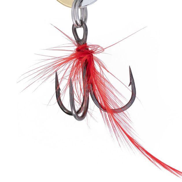 Блесна колеблющаяся Mikado SHALLOW MONSTER 51 г., 13 см., SILVER and GOLD, с красной мушкой