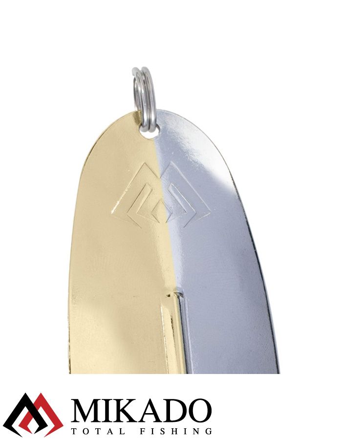 Блесна колеблющаяся Mikado SHALLOW MONSTER 51 г., 13 см., SILVER and GOLD, с красной мушкой