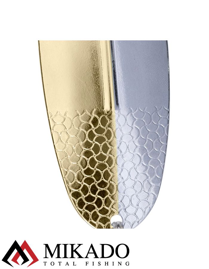 Блесна колеблющаяся Mikado SHALLOW MONSTER 51 г., 13 см., SILVER and GOLD, с красной мушкой