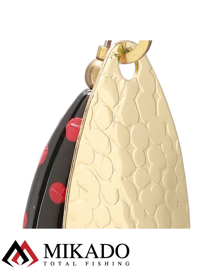 Блесна вращающаяся с кисточкой Mikado M-GRUB № 2, 7 г., GOLD/BLACK TIGER