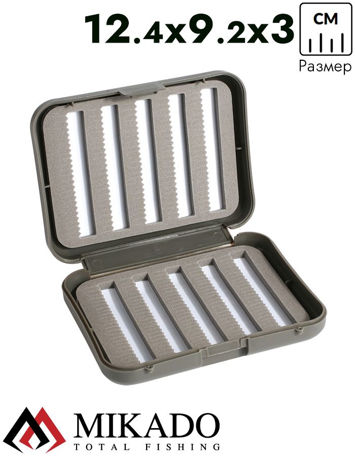 Коробочка для нахлыстовых мушек Mikado UAM-002C (12.4 x 9.2 x 3 см.)