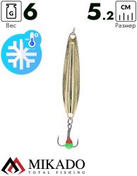 Блесна зимняя Mikado PMB-I21-5.2-01, 5,2 см./ 6 гр.- золото