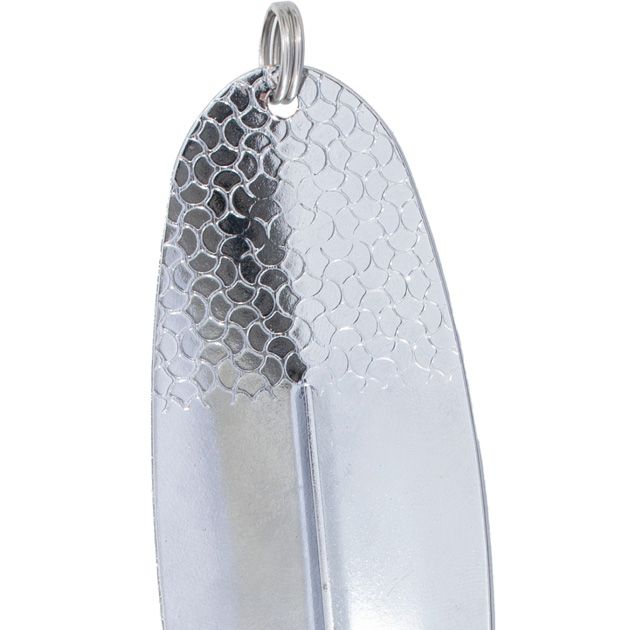 Блесна колеблющаяся Mikado SHALLOW MONSTER 51 г., 13 см., SILVER, с красной мушкой