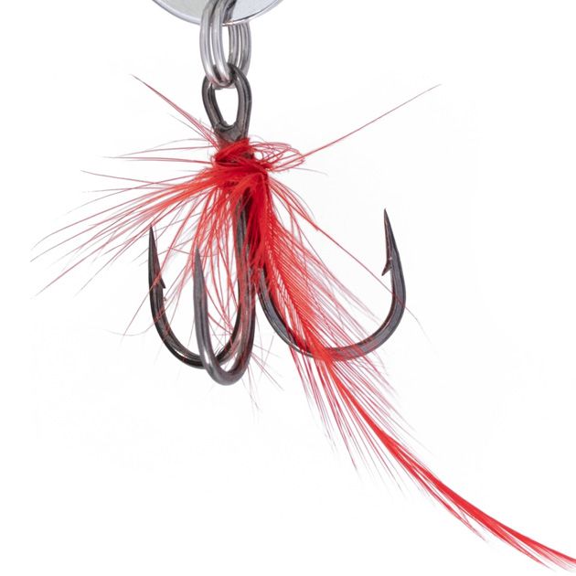 Блесна колеблющаяся Mikado SHALLOW MONSTER 51 г., 13 см., SILVER, с красной мушкой