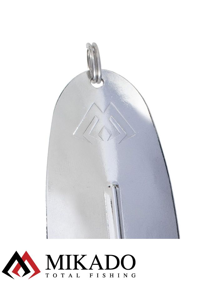 Блесна колеблющаяся Mikado SHALLOW MONSTER 51 г., 13 см., SILVER, с красной мушкой