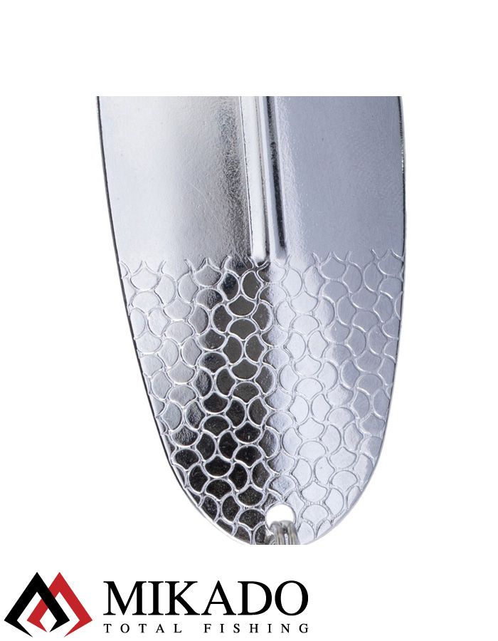 Блесна колеблющаяся Mikado SHALLOW MONSTER 51 г., 13 см., SILVER, с красной мушкой