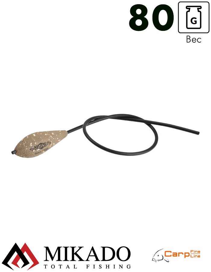 Грузило карповое Mikado скользящее с антизакр. (песочный) 09S  80 г.