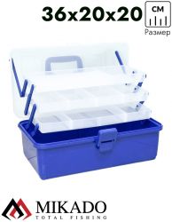 Рыболовный ящик Mikado размер 36x20x20 см. цвет - синий, UABM-305