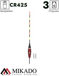 Поплавок с подсветкой Mikado MOVABLE LED 3 гр.(+2 батарейки) SMP-LED-04-3.0