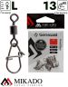 Застежка с роликовым вертлюжком Mikado L.тест 13 кг. (10 шт.)