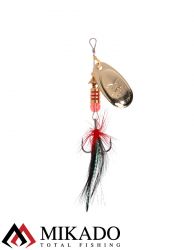 Блесна вращающаяся с кисточкой Mikado BLASTER № 0, 1,4 г., золото
