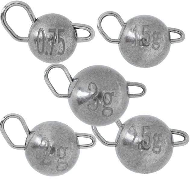 Набор чебурашкек вольфрам. (5шт.) Mikado JAWS TUNGSTEN SET (0.75г/5г/.2г/2.5г/3г) со съёмной застёж.