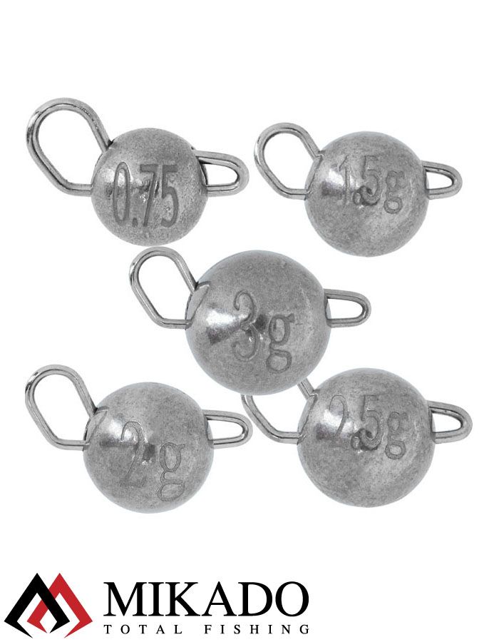 Набор чебурашкек вольфрам. (5шт.) Mikado JAWS TUNGSTEN SET (0.75г/5г/.2г/2.5г/3г) со съёмной застёж.