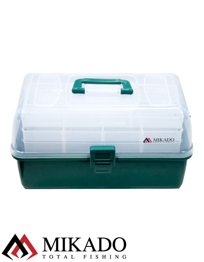 Рыболовный ящик Mikado размер 36x20x20 см. цвет - тёмно-зелёный, UABM-305